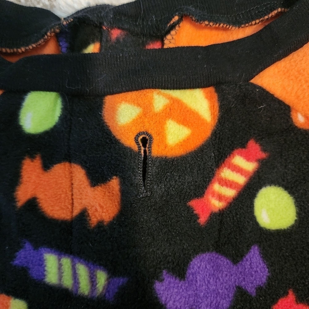 Way To Celebrate Halloween Pet Dog Shirt Black Orange All-over Candy Print EUC L - Picture 5 of 9